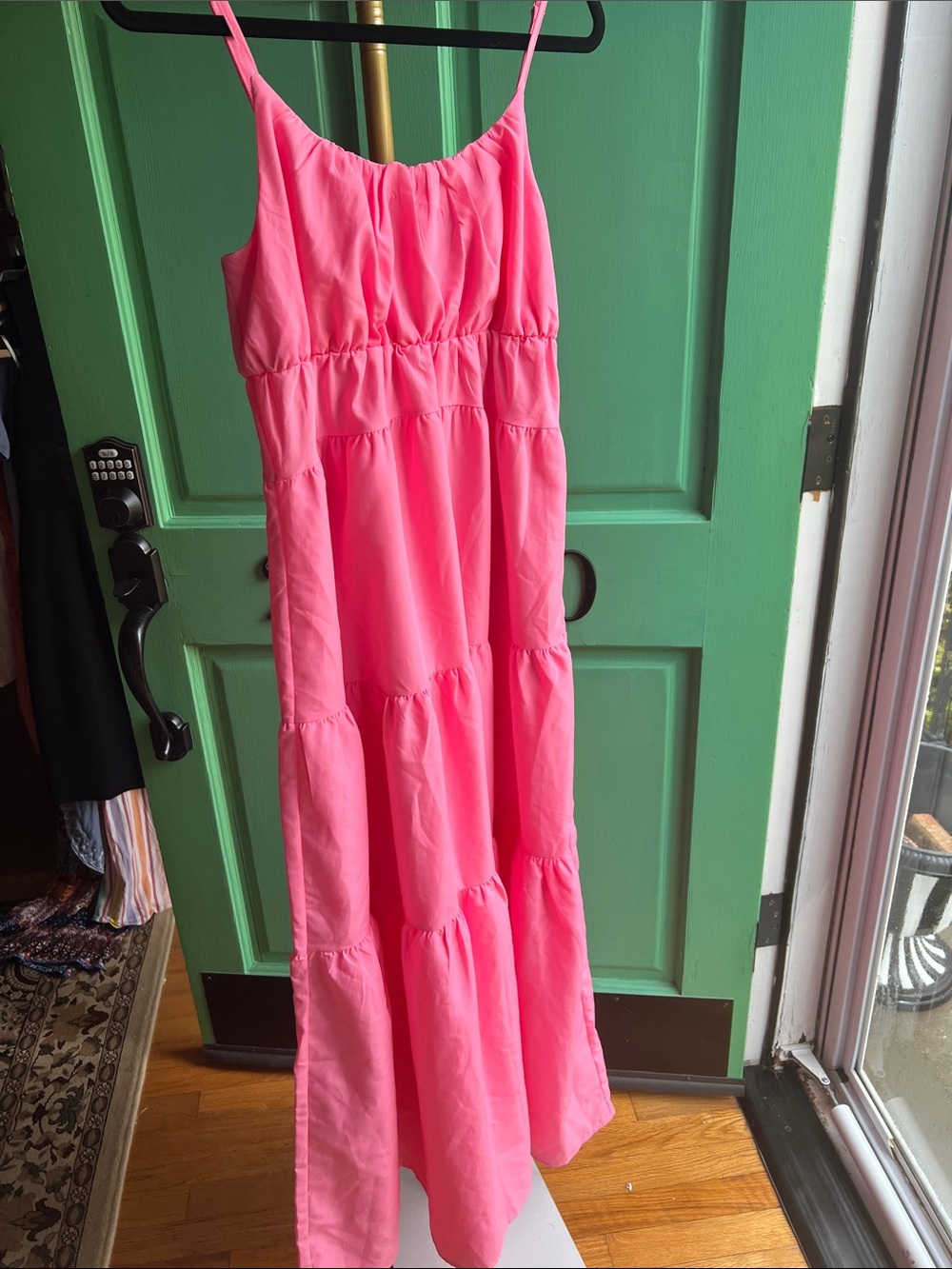 She + Sky Hot Pink Spaghetti-Strap Maxi Dress size small